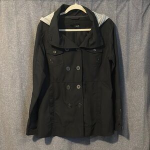 HURLEY Women's Black Double-Breasted Jacket